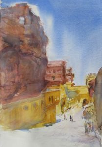 Jodhpur</br>Medium: Water Colour on paper</br>Size: 14''x21''