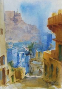 Jodhpur</br>Medium: Water Colour on paper </br>Size: 14''x21''