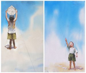 CONNECTING <i>SOLD</i></br>Water Colour on paper</br>18''x24'' 