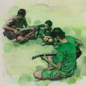 MUSIC EAR </br>Acrylic on Canvas </br>36''x36''