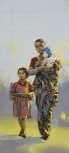 Maa</br>Medium: Acrylic on Canvas</br>Size: 30''x66''