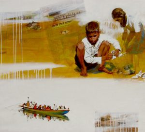 PLANNING <i>SOLD</i></br>Acrylic & Kolaj on Canvas</br>42''x48'' 