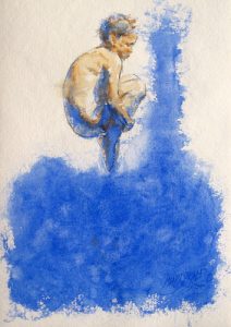 PLUNGE </br>Water colours on Paper </br>14''x21''