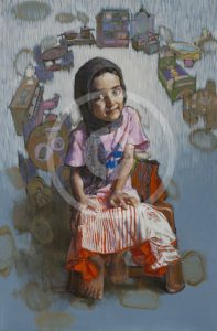 TOYS</br>Acrylic on linen</br>24'' x 36''