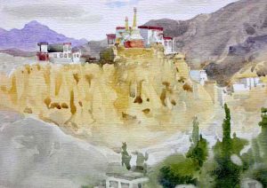MOONLAND</br>Medium: Water Colour on paper</br>Size: 12''x14''