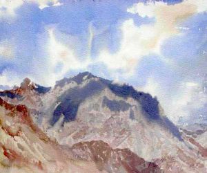 LADDAKH III </br>Medium: Water Colour on paper </br>Size: 10''x14''