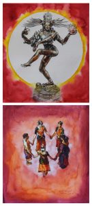 VANDANA (PRAYER)</br>Watercolour on paper</br>9''x 21''