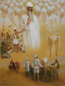 GURU RAM SINGH </br>Oil on Canvas </br>36” x 48” </br>Collection in UK