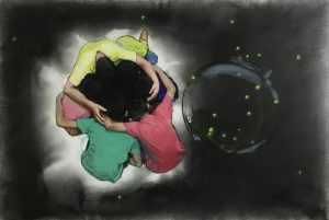 FIREFLY</br>Acrylic on linen</br>48'' x 72''