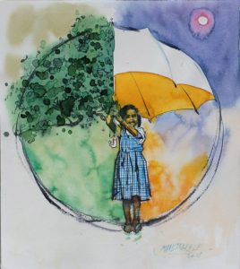 GREEN</br>Watercolour on paper </br>16" x 18"