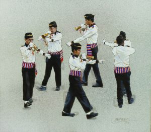 PARADE-I</br>Acrylic on linen</br>48'' x 42''