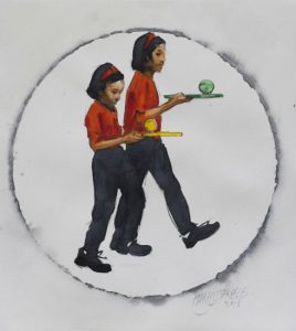 Ball RACE</br>Acrylic on linen</br>