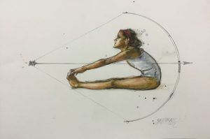 ASANA  </br>Water Color on Paper </br> 14” x 21” 
