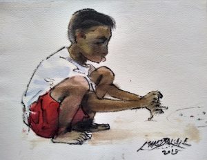 AME </br>Water Color on Paper </br>14” x 11” 