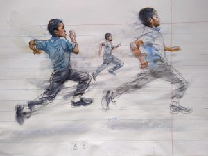 RACE  </br>Water Color on Paper </br>21” X 29” 