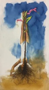 SHEERSHAASAN </br>Water Color on Paper </br>13” x 21”