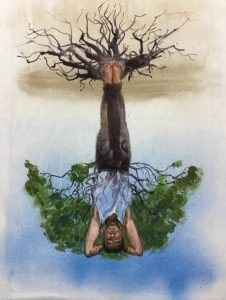 SHIRSHASANA NATURE </br>Acrylic on Canvas </br>12” x 16”