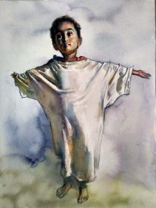 FATHER </br>Water Color on Paper </br>14” x 11” 